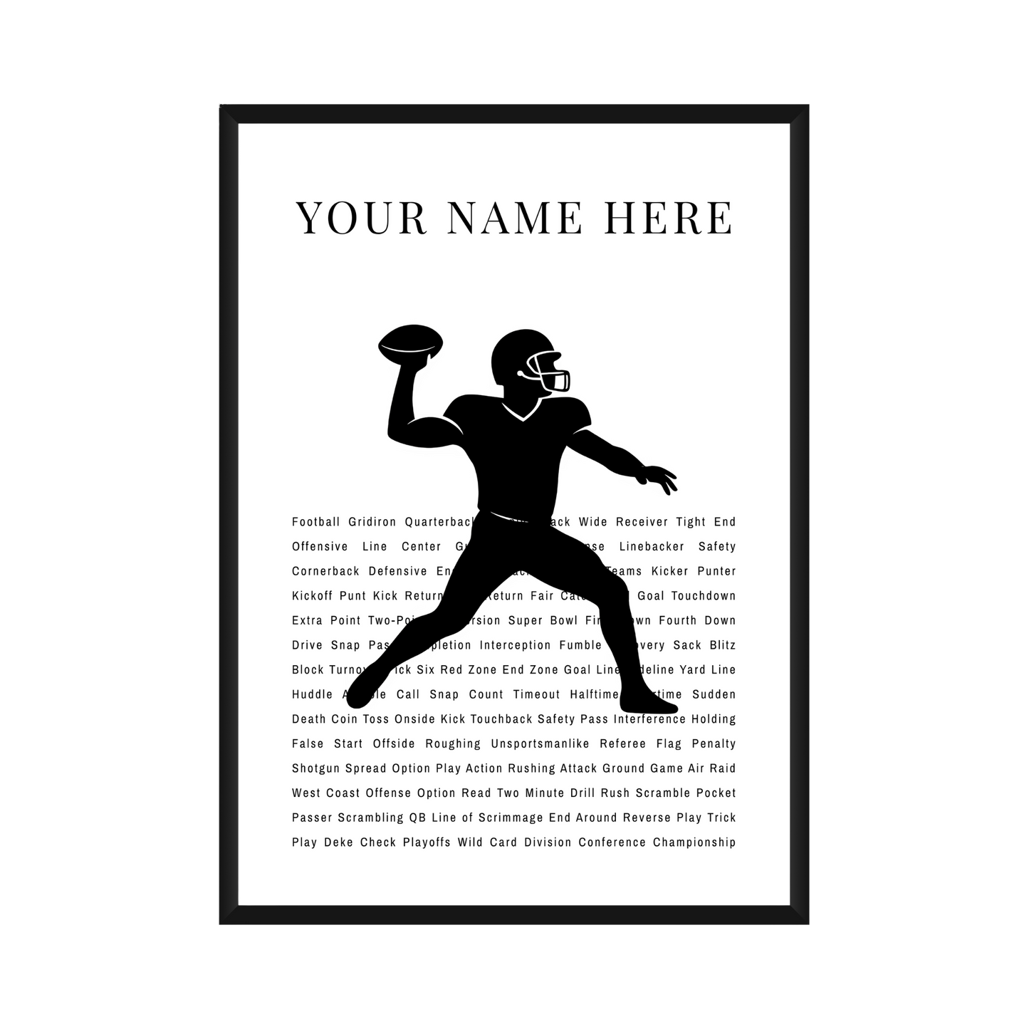 Personalized American Football Poster