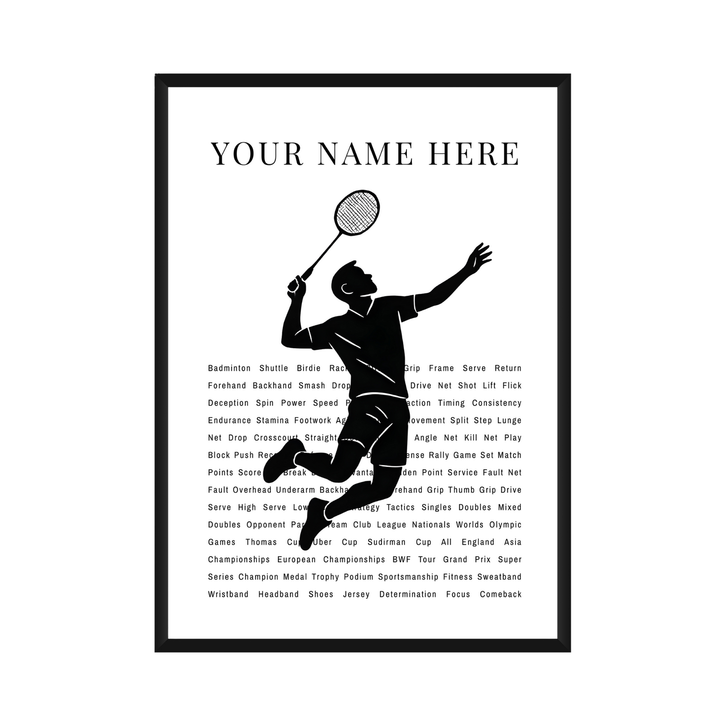 Personalized Badminton Poster