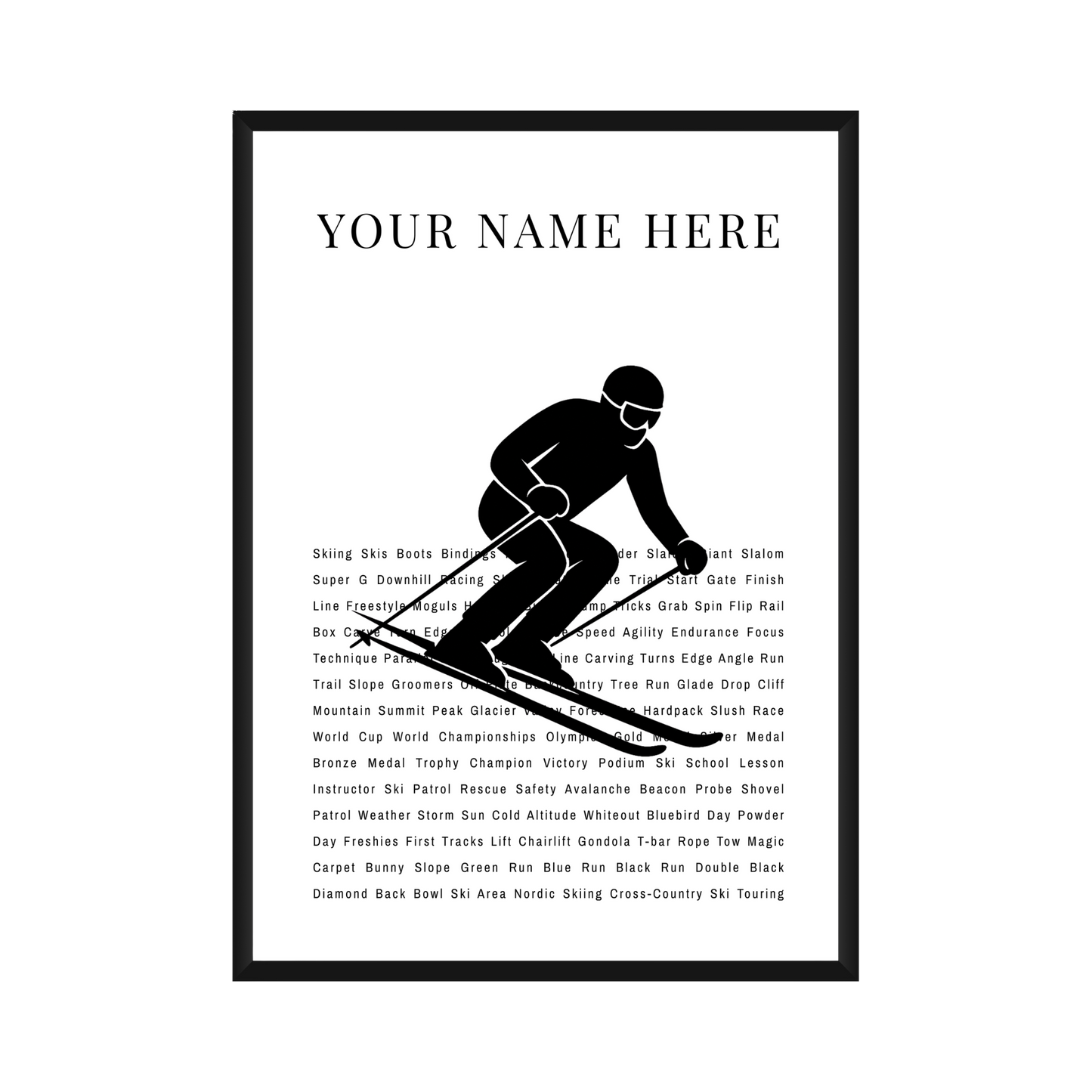 Personalized Skiing Poster