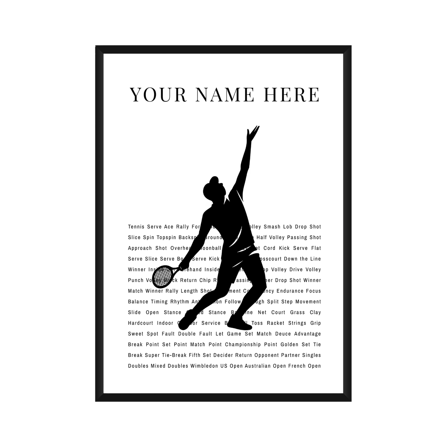 Personalized Tennis Poster