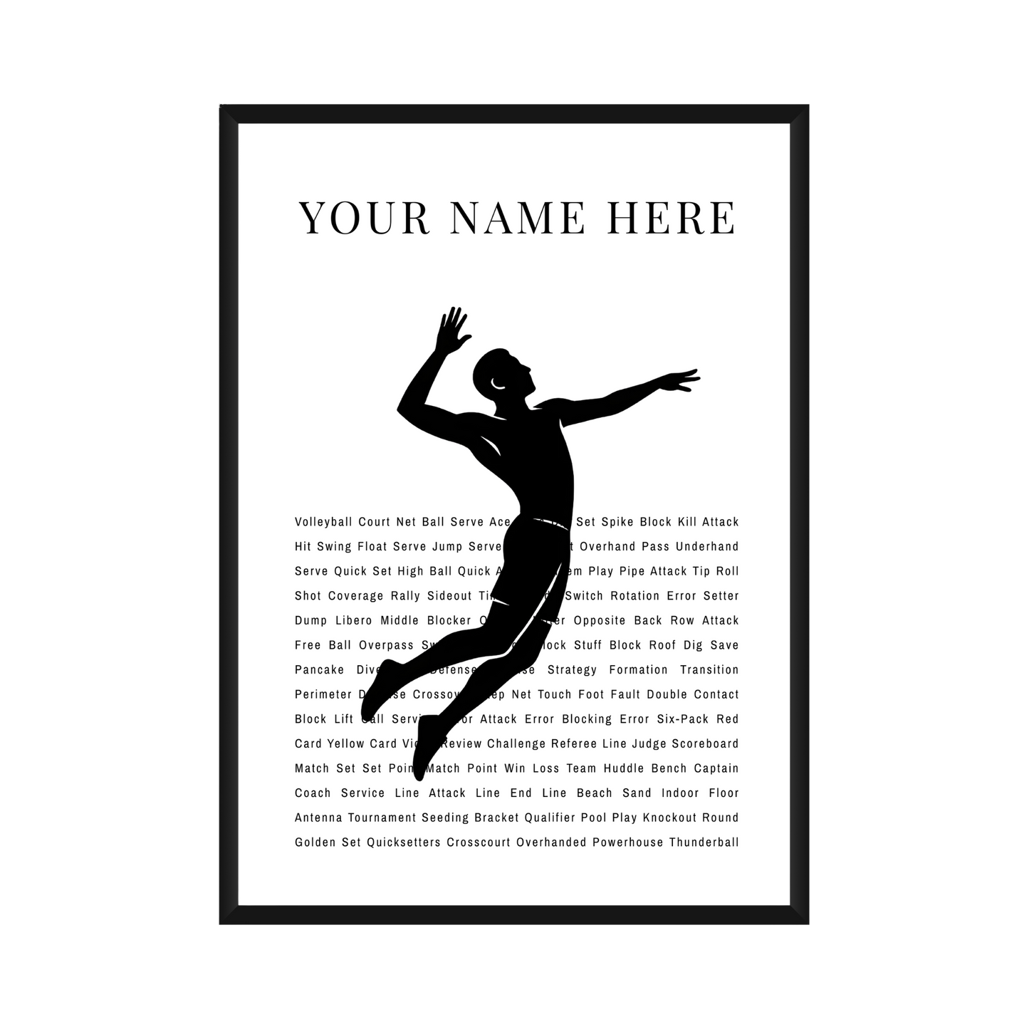 Personalized Volleyball Poster